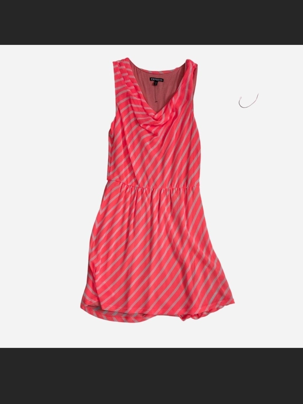 Express Pink and White Striped Midi Dress